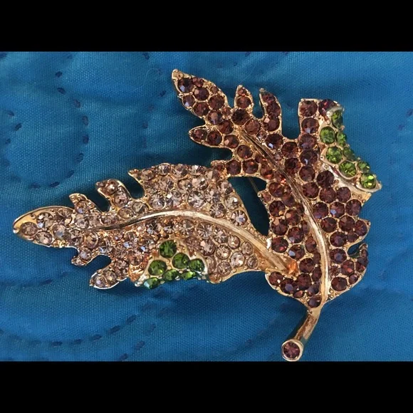 Estate Kenneth Jay Lane KJL fall leaves stunning brooch vintage item
